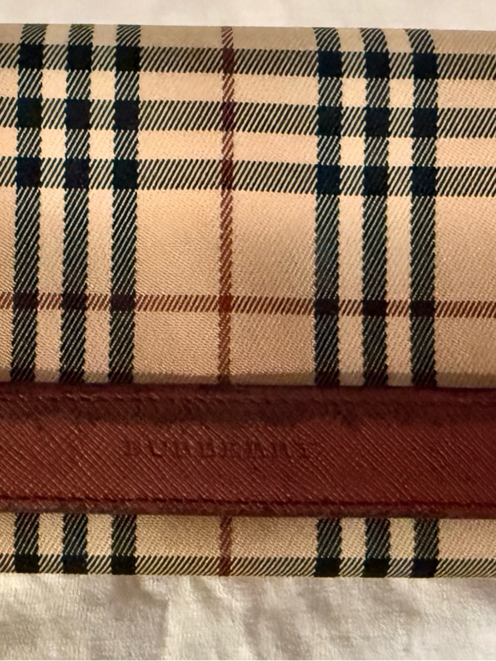 Burberry Beige Nova Check Wallet with Brown Leather Trim